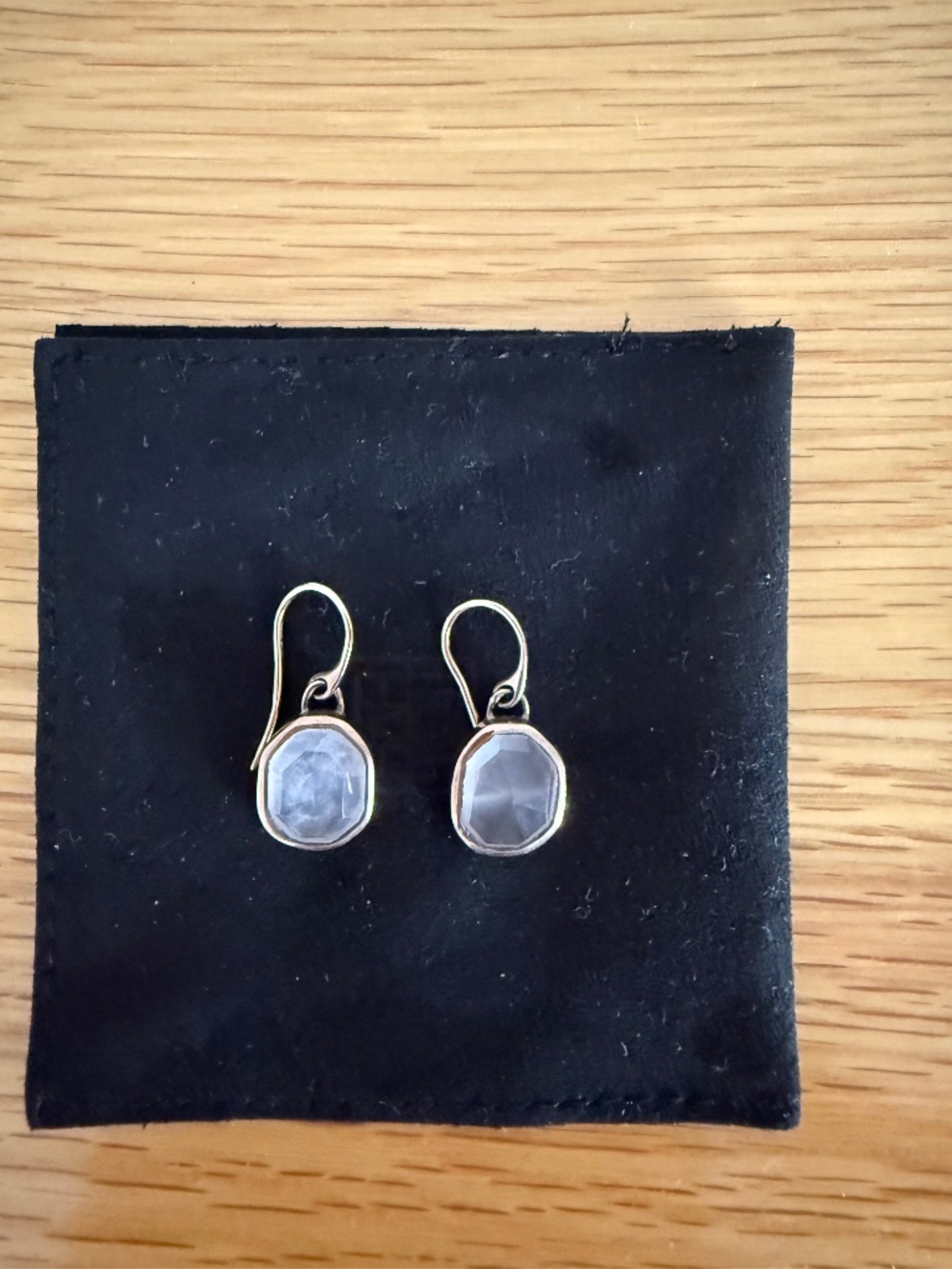 Monica Vinader Siren Gemstone Wire Earrings in 18ct Rose Gold Vermeil and Rose Q